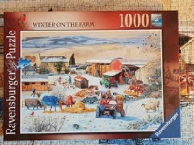 Ravensburger Puzzle Winter on the Farm 1000 Teile RÄRITÄT aus UK - 1